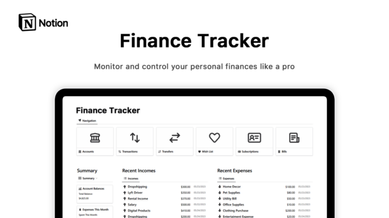 Featured image of Notion Finance tracker by Flocelo 