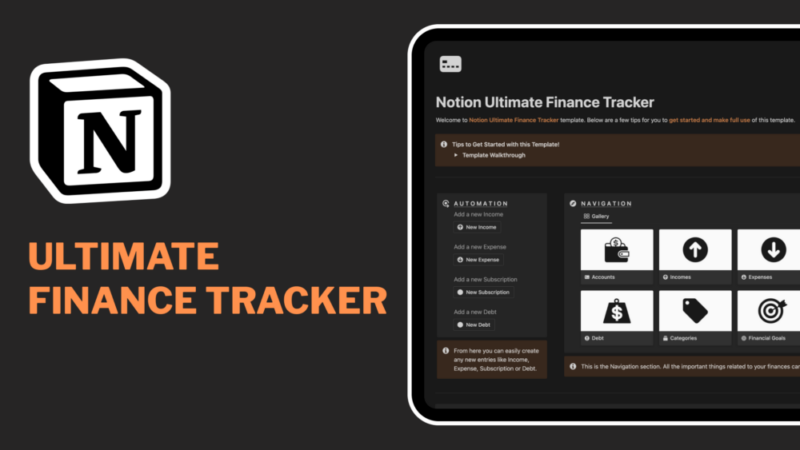 Notion Ultimate Finance tracker by Notion Maestro Featured image