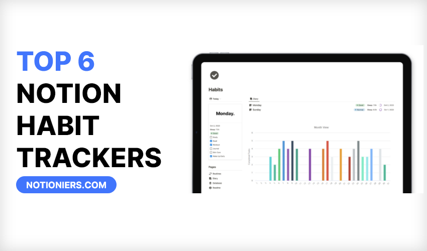 featured image of top 6 notion habit trackers in 2024 with screenshot
