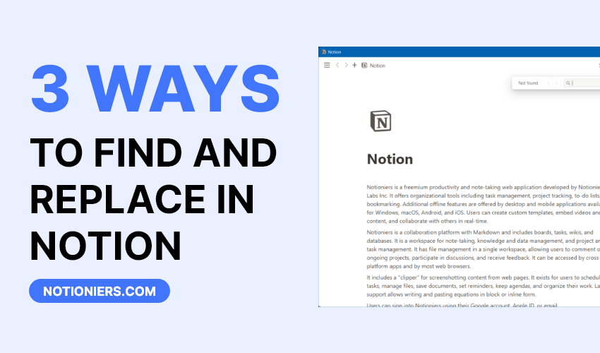 Featured Image of how to find and replace in Notion