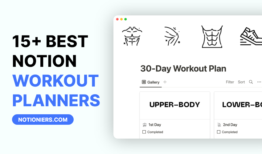 featured image of notion workout planners with screenshot