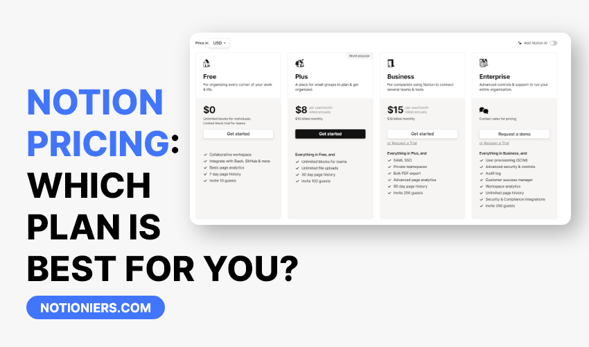 Notion Pricing Which Plan is Best For You Notioniers