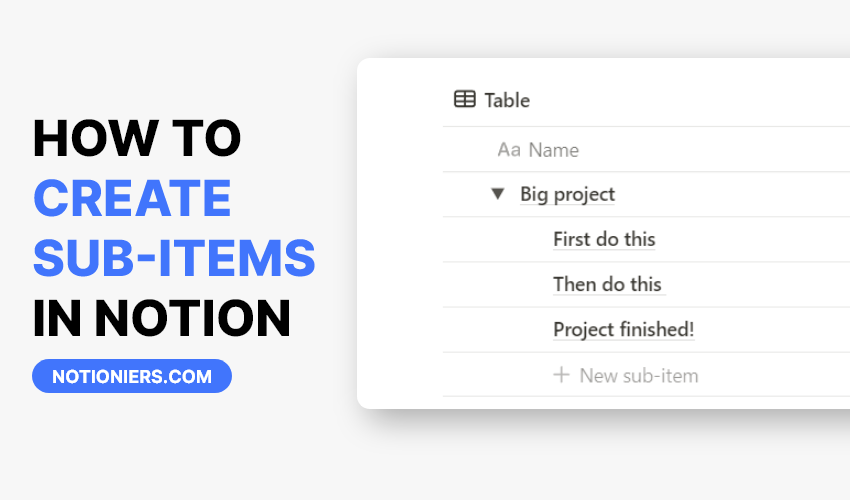 How to Create Sub-Items in Notion [2024]