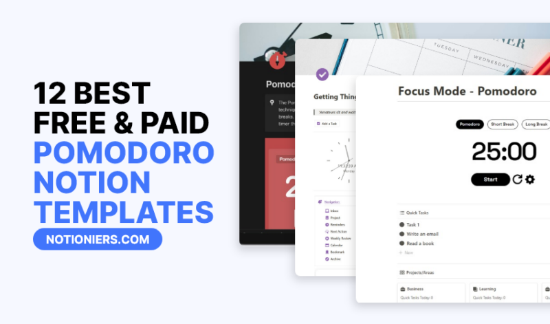 12 Best Free & Paid Pomodoro Notion Templates