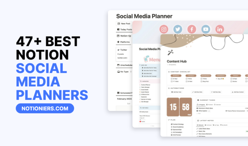 47+ Best Notion Social Media Planners [2024]