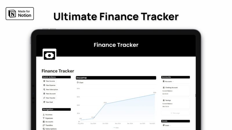 Ultimate Finance Tracker Notion Template Cover